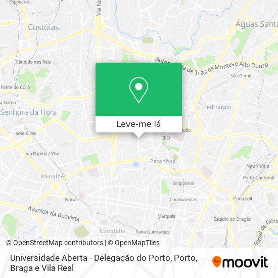 Universidade Aberta - Delegação do Porto mapa