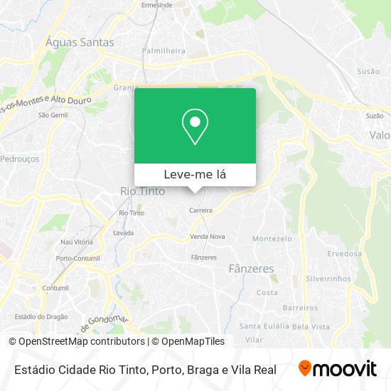 Estádio Cidade Rio Tinto mapa