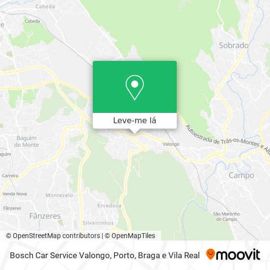 Bosch Car Service Valongo mapa