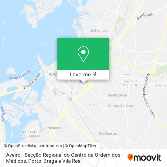 Aveiro - Secção Regional do Centro da Ordem dos Médicos mapa