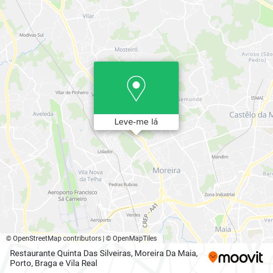 Restaurante Quinta Das Silveiras, Moreira Da Maia mapa