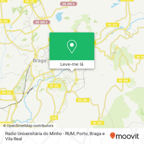 Rádio Universitária do Minho - RUM mapa