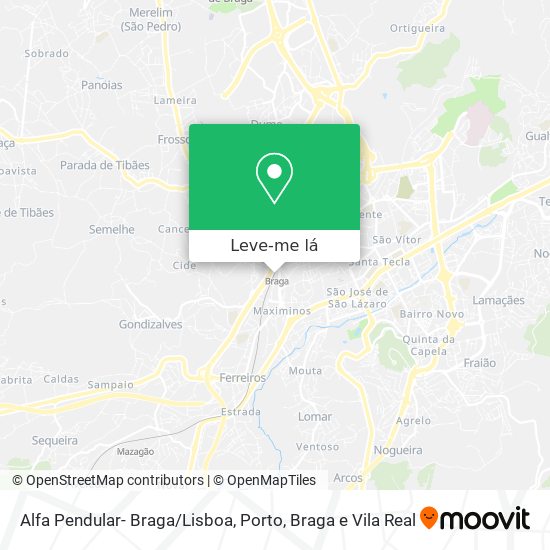 Alfa Pendular- Braga/Lisboa mapa
