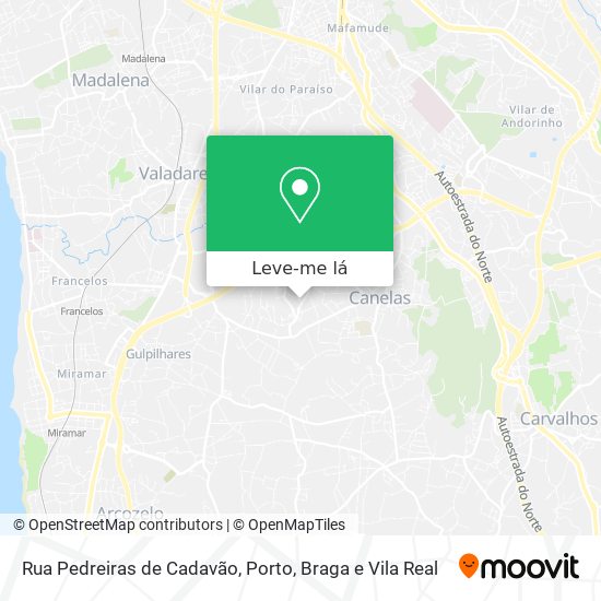 Rua Pedreiras de Cadavão mapa