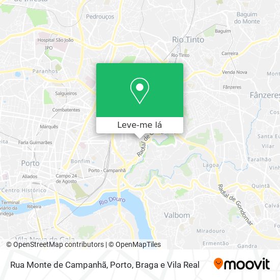 Rua Monte de Campanhã mapa