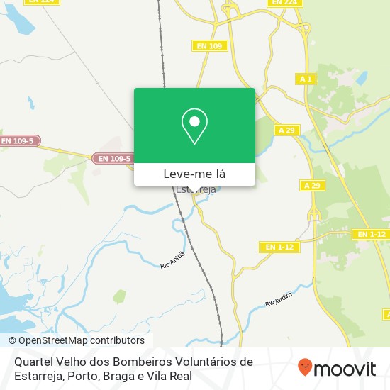 Quartel Velho dos Bombeiros Voluntários de Estarreja mapa