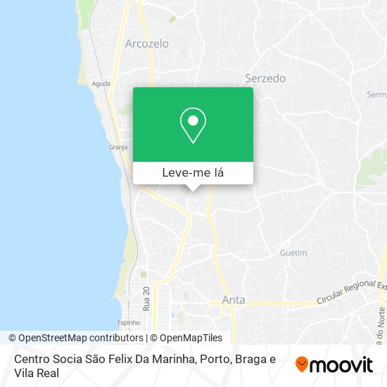 Centro Socia São Felix Da Marinha mapa