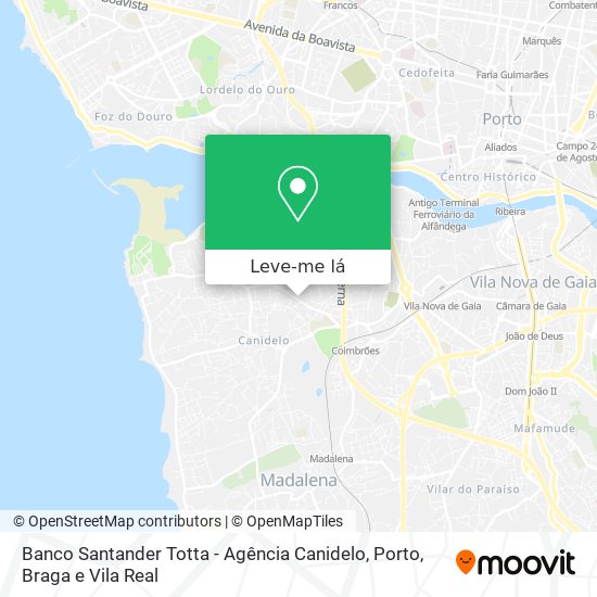 Banco Santander Totta - Agência Canidelo mapa