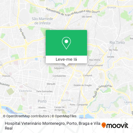 Hospital Veterinário Montenegro mapa