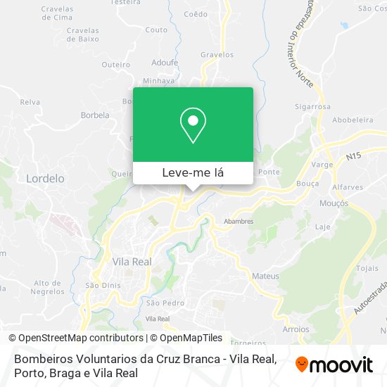 Bombeiros Voluntarios da Cruz Branca - Vila Real mapa
