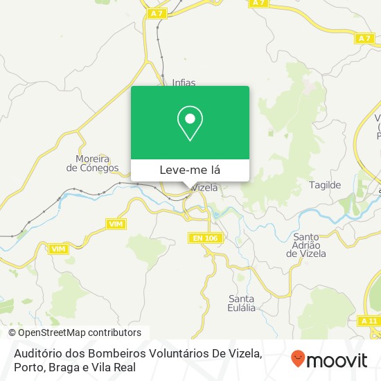 Auditório dos Bombeiros Voluntários De Vizela mapa