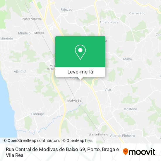 Rua Central de Modivas de Baixo 69 mapa