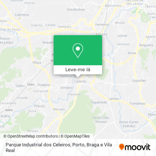 Parque Industrial dos Celeiros mapa