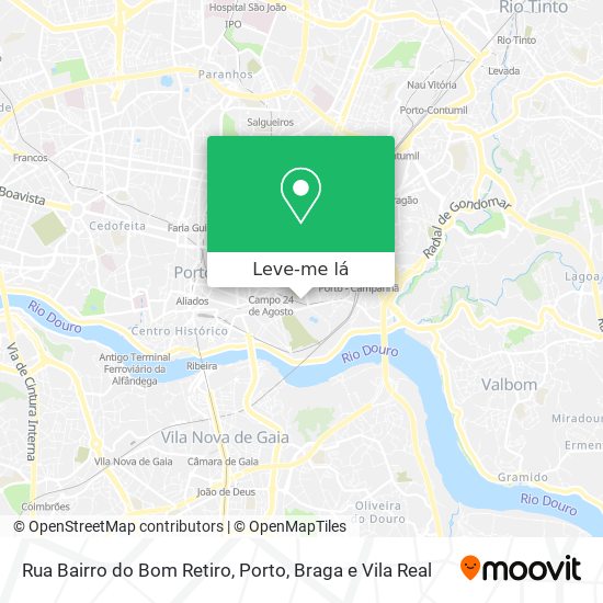 Rua Bairro do Bom Retiro mapa