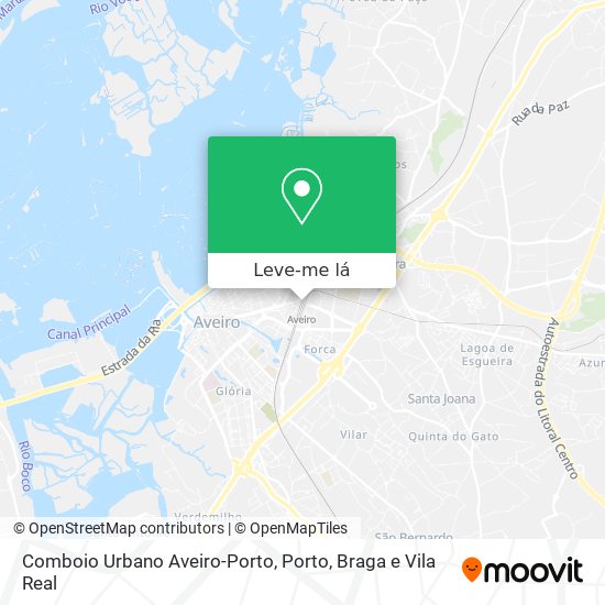 Comboio Urbano Aveiro-Porto mapa