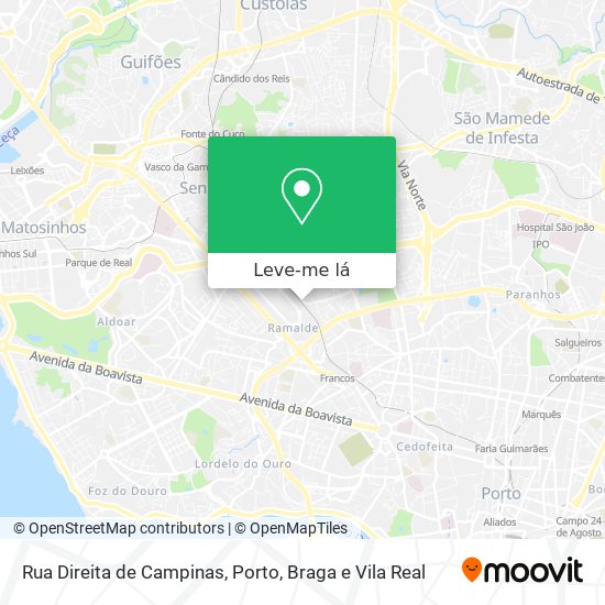 Rua Direita de Campinas mapa