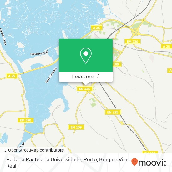 Padaria Pastelaria Universidade mapa