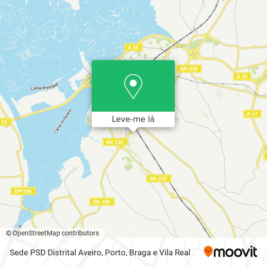 Sede PSD Distrital Aveiro mapa