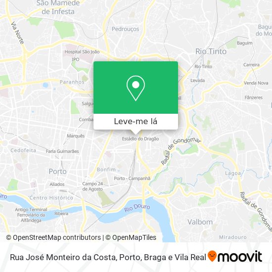 Rua José Monteiro da Costa mapa