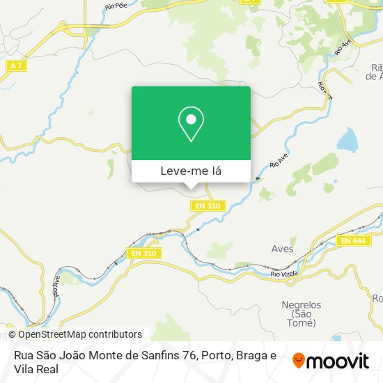 Rua São João Monte de Sanfins 76 mapa