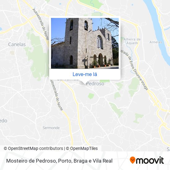 Mosteiro de Pedroso mapa