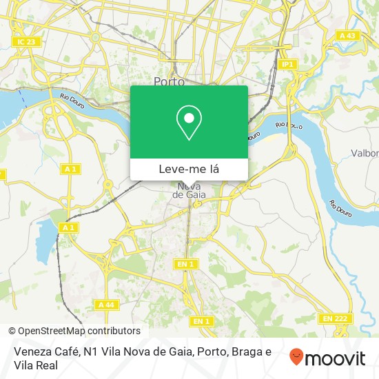 Veneza Café, N1 Vila Nova de Gaia mapa