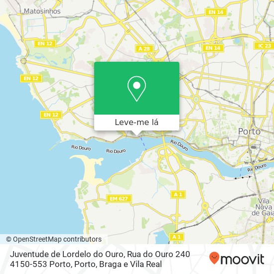 Juventude de Lordelo do Ouro, Rua do Ouro 240 4150-553 Porto mapa