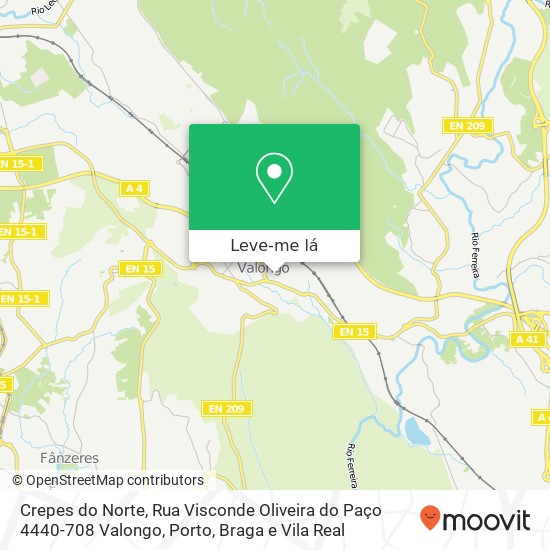 Crepes do Norte, Rua Visconde Oliveira do Paço 4440-708 Valongo mapa