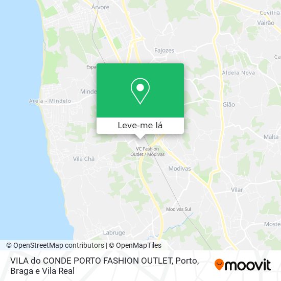 VILA do CONDE PORTO FASHION OUTLET mapa