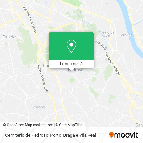 Cemitério de Pedroso mapa