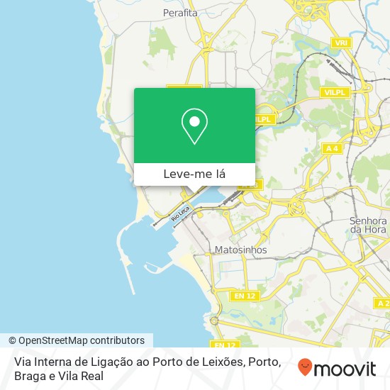 Via Interna de Ligação ao Porto de Leixões mapa