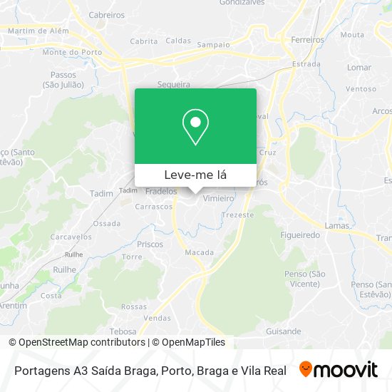 Portagens A3 Saída Braga mapa
