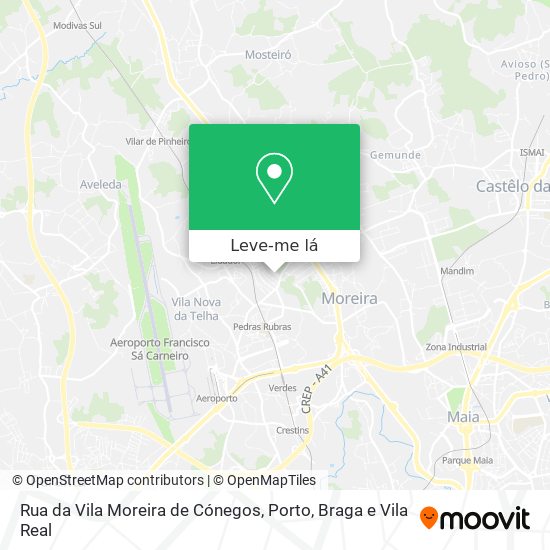 Rua da Vila Moreira de Cónegos mapa