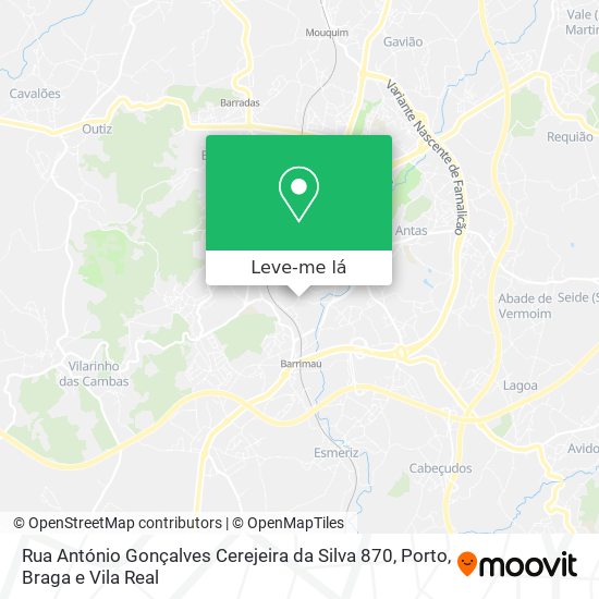 Rua António Gonçalves Cerejeira da Silva 870 mapa