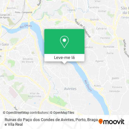 Ruínas do Paço dos Condes de Avintes mapa