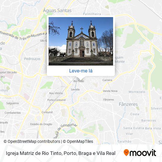 Igreja Matriz de Rio Tinto mapa