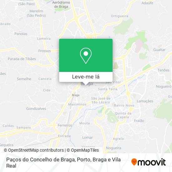 Paços do Concelho de Braga mapa