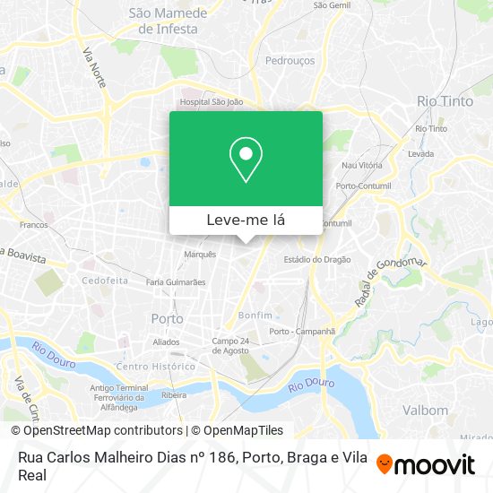 Rua Carlos Malheiro Dias nº 186 mapa