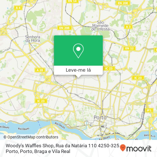 Woody's Waffles Shop, Rua da Natária 110 4250-325 Porto mapa