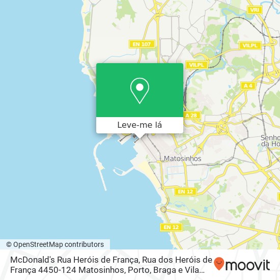 McDonald's Rua Heróis de França, Rua dos Heróis de França 4450-124 Matosinhos mapa