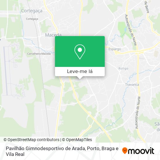 Pavilhão Gimnodesportivo de Arada mapa