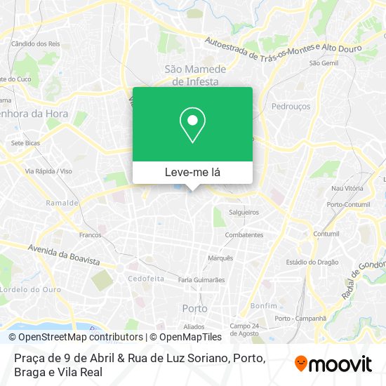 Praça de 9 de Abril & Rua de Luz Soriano mapa