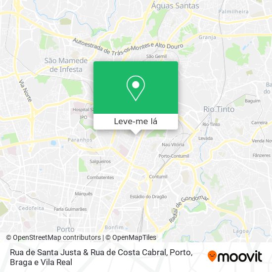 Rua de Santa Justa & Rua de Costa Cabral mapa