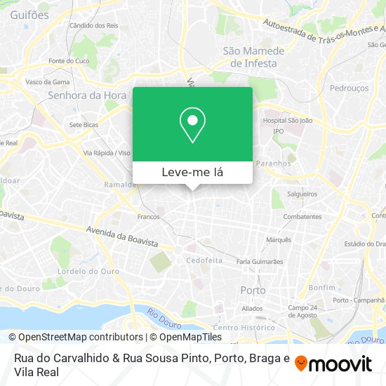 Rua do Carvalhido & Rua Sousa Pinto mapa