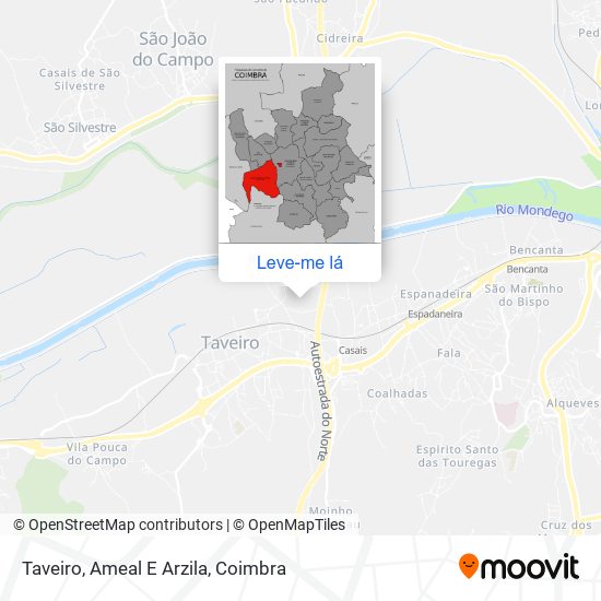 Taveiro, Ameal E Arzila mapa