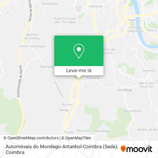 Automóveis do Mondego-Antanhol-Coimbra (Sede) mapa