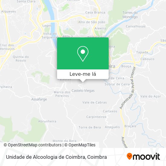 Unidade de Alcoologia de Coimbra mapa