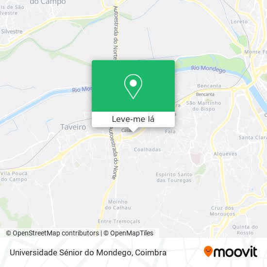 Universidade Sénior do Mondego mapa