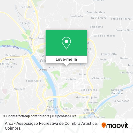 Arca - Associação Recreativa de Coimbra Artística mapa