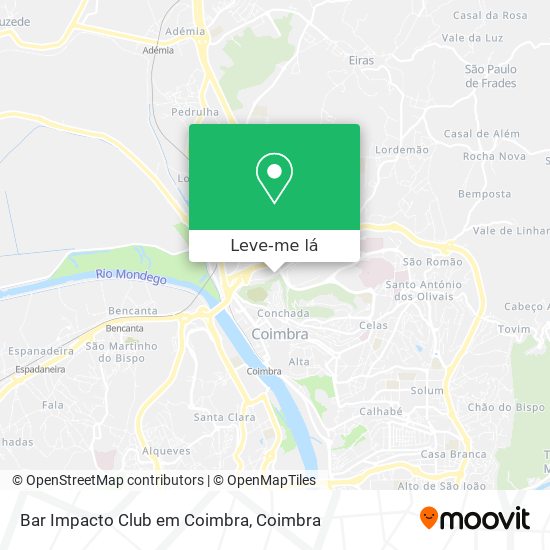 Bar Impacto Club em Coimbra mapa